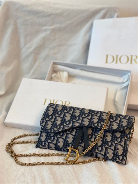 vintag dior wallet on chain|long saddle wallet with chain.